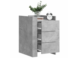 Vidaxl Mesa De Cabeceira 45x50x65 Cm Derivados Madeira Cinza Cimento