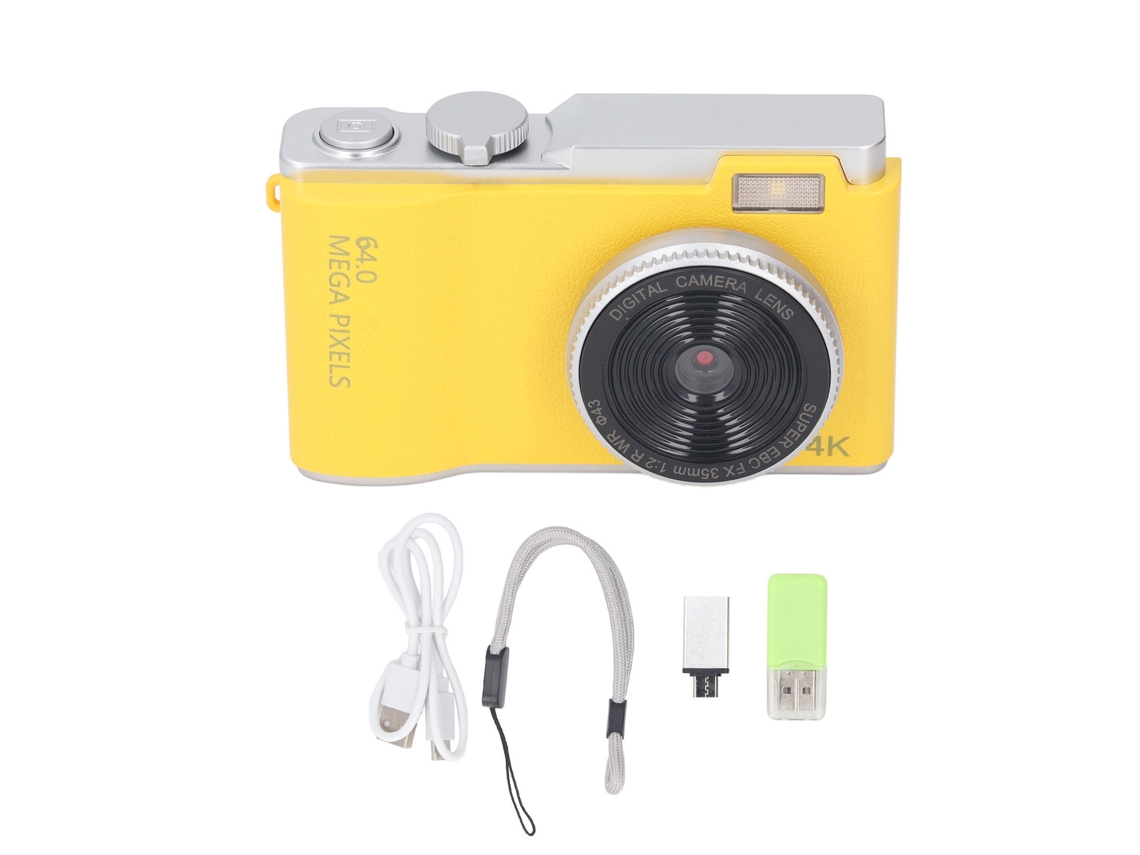 2026 câmera Digital 48mp com Gravação 1080p, Zoom Digital 16x e Lentes Duas, Câmera Compacta
