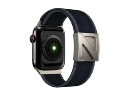 Bracelete para Apple Watch 42/41/40/38mm Nylon Bicolor com Fecho Magnético em Formato Z Preto e Cinza XIAOMOYU