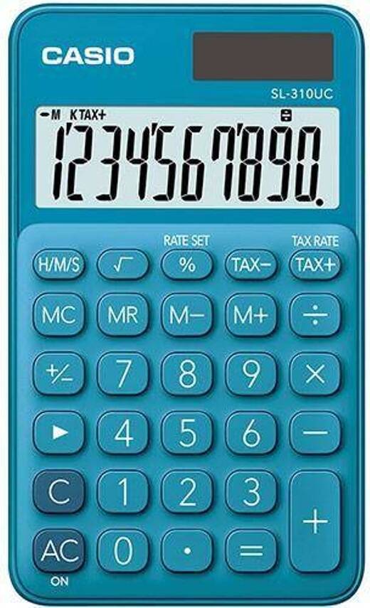 Calculadora Básica CASIO SL-310UC-BU Azul (10 dígitos)