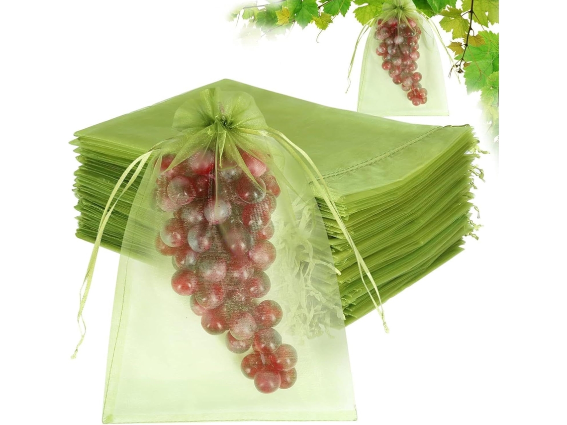 Redes de Proteção para Frutas e 100 Sacos de Proteção Contra Pássaros, 15 X 20 Cm para Mirtilos, Frutos Silvestres, CHABERLU