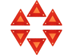 Conjunto De 6 Placas Triangulares De Advertência Com Refletores Para Veículos Lentos.