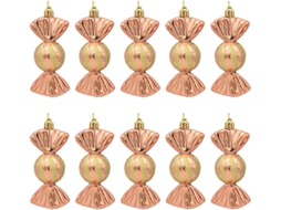 Lote De 10 Decorações Suspensas Ou Rosas Com Motivos De Madeira, Bombons,