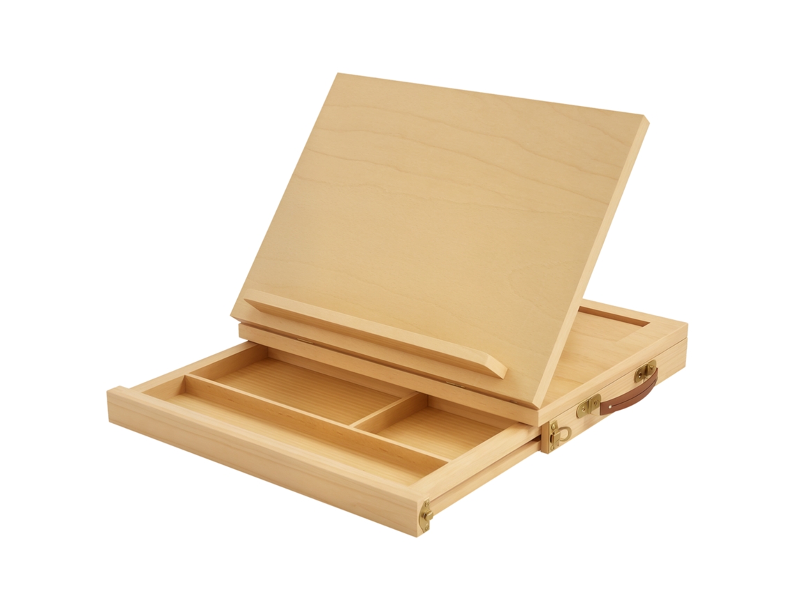 Cavalete de mesa S/MARCA, pequeno, 1 gaveta, madeira natural