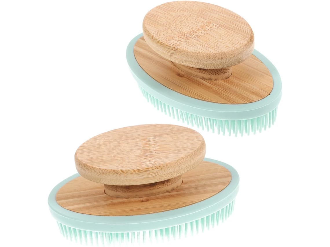 Conjunto De 2 Escovas Silicone Para Banho Packove, Para Limpeza Corporal E Esfoliação Suave, Adequadas Para Todos Os