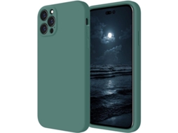 2026 capa Linjou para Iphone 14 Pro, Silicone Atualizado, 6.1 Polegadas, Verde Midnight com Proteção de Câmera
