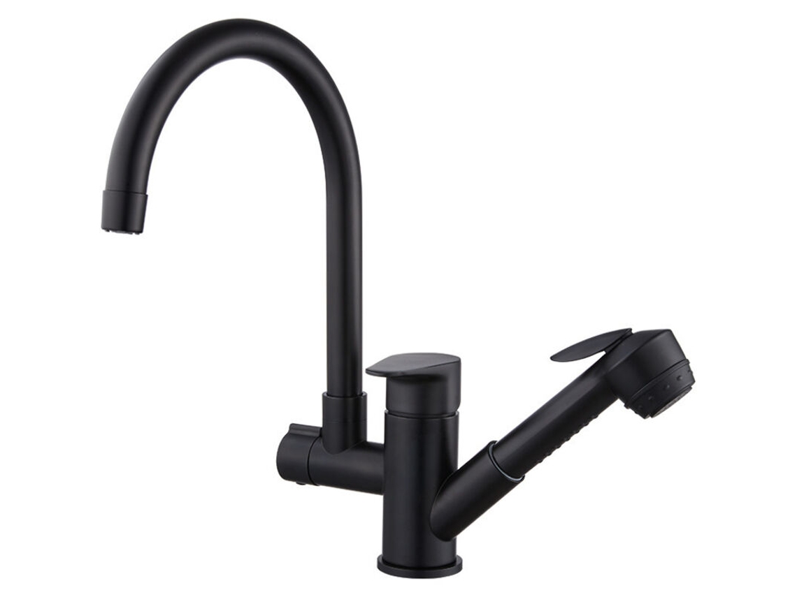 Pulverizador Para Torneira De Cozinha, Misturador Para Pia, Preta, Giro De 360°, Torneiras De Água Quente E Fria