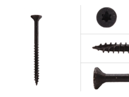 Parafusos Pretos Galvanizados 5 X 60 Mm Torx 20 Ponta Perfurante 50 Peças WOVAR