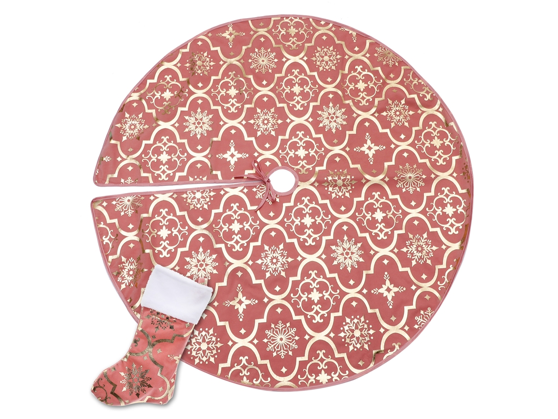 Aba De Árvore De Natal Vermelho Coral 120cm