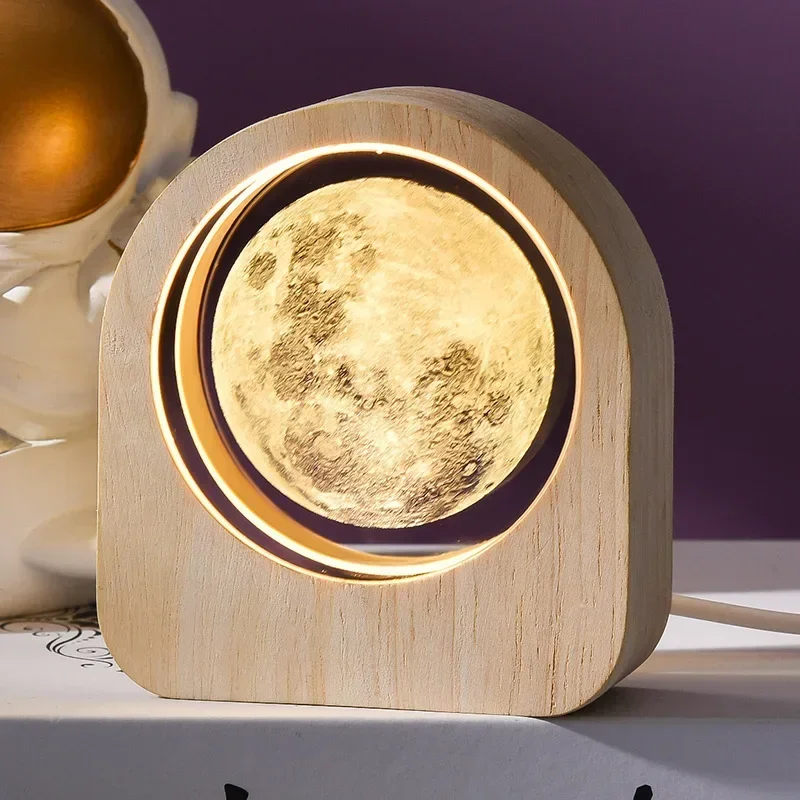 Ornamento de Mesa em Cristal Astronômico com Gravação a Laser 3d do Sistema Solar MDUG (lua)