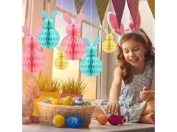 Adorno Colgante Conejo Con Panal De Miel Para Pascua Pack De 6 Decoraciones Fiestas