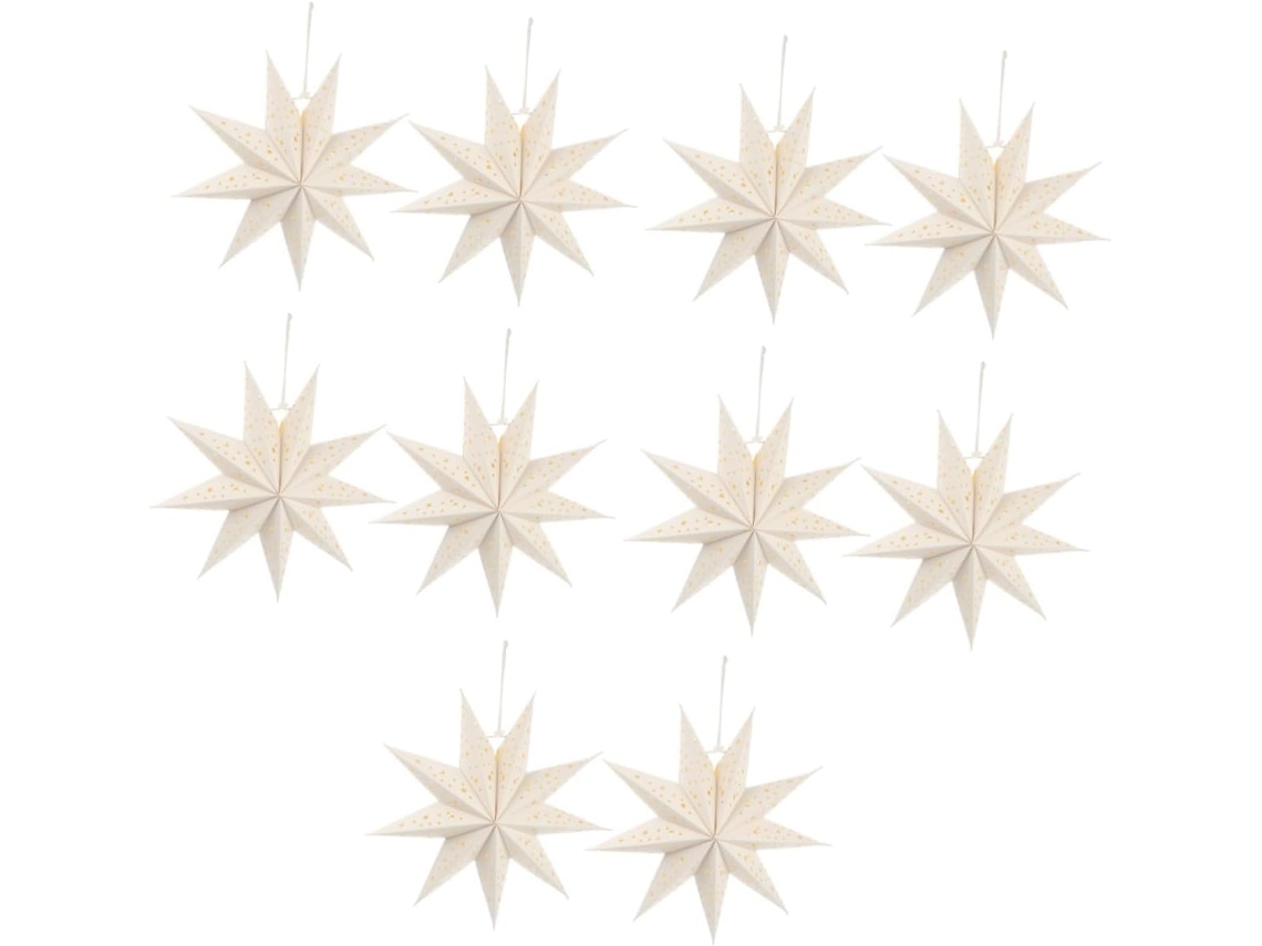 Conjunto Com 5 Abajures Decorativos De Papel Para Lanternas De Natal Suspensas.
