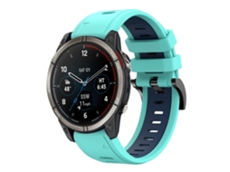 Bracelete Esportivo Silicone para Garmin Quatix 7 Pro com duas cores Verde Menta e Azul Meia noite XIAOMOYU