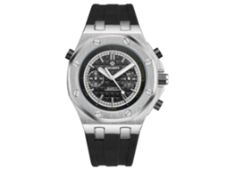 Relógio Cagarny 6861 Com Mostrador Poligonal Quadriculado, Movimento De Quartzo E Pulseira De Silicone.