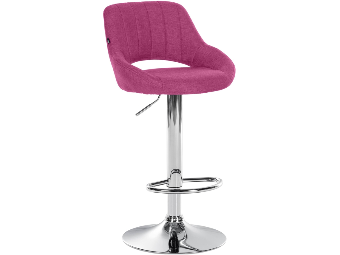Banco de bar Milet em tecido roxo/cromo CLP