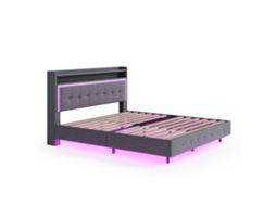 Cama Juvenil Estofada 90x200 com Usb e Gavetas PAPRIKA