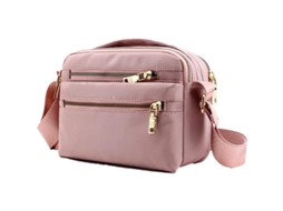 Bolsa Transversal Feminina Com Múltiplos Bolsos, Bolsa Messenger Para Mulheres E Homens, Ideal Para Compras, Viagens E Uso Diário (m, Rosa)
