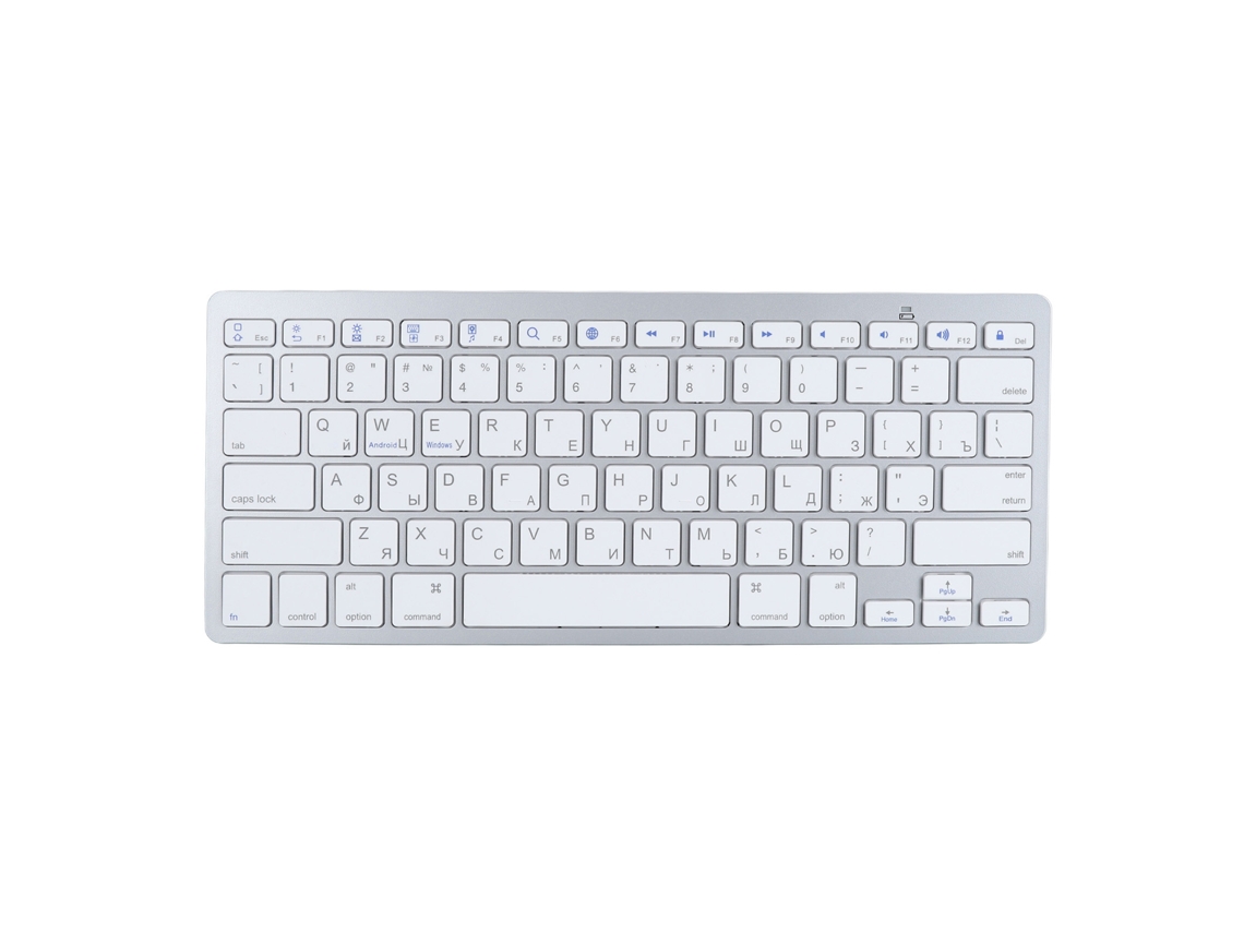 Aetheria teclado Bt Sem Fio Ultra Fino Bilingue Resistente a Borrifos Prata para Pc Computador