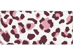 Mousepad Grande para Computador com Estampa de Leopardo Rosa, Sem Costura, Base Borracha Antiderrapante, 40 X
