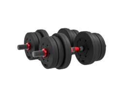 Halteres 20 Kg com Barras Ajustáveis (2 em 1, Treino de Força)