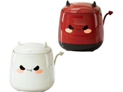 Lixeira de Mesa Topbathy, 2 Peças, Mini, em Plástico, com Design Desenho Animado, Tampa Encaixe e Superfície I