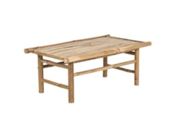 Mesa De Centro Rectangular Para Exterior E Interior Beliani Todi De Bambú Marrón 80x45x32