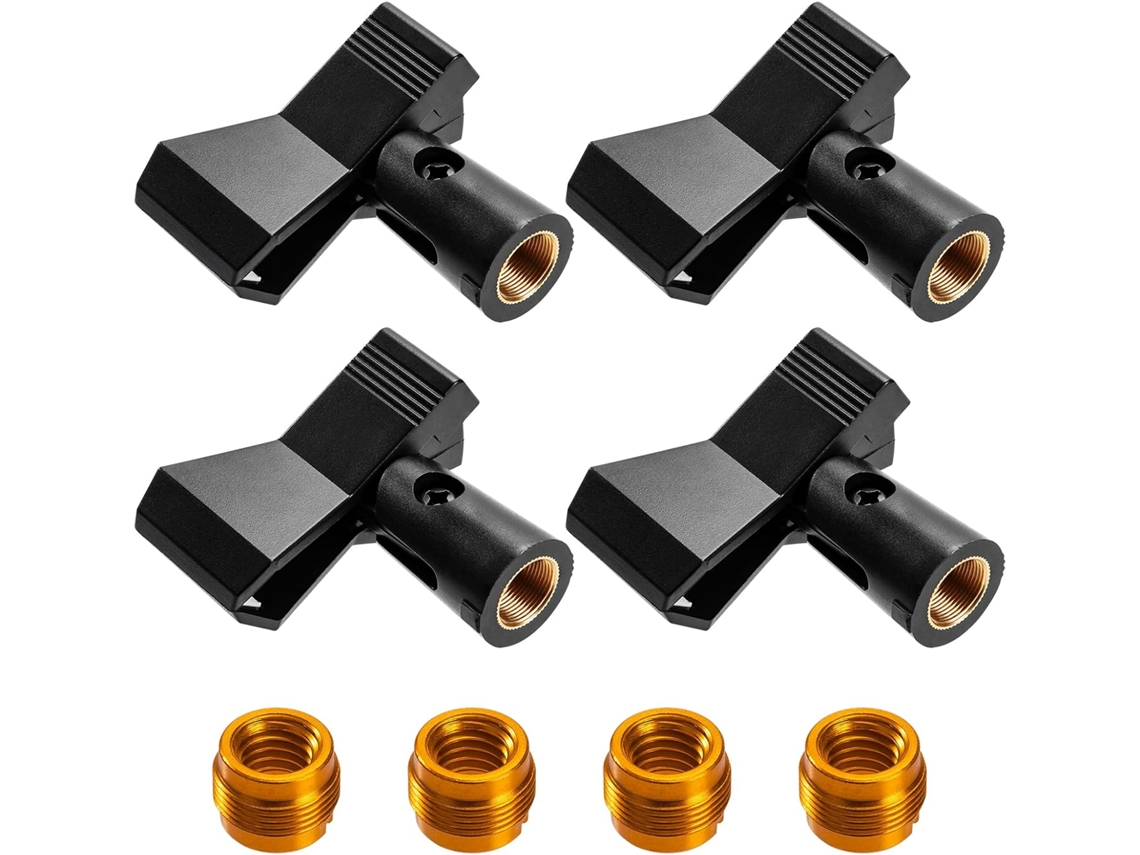Conjunto De 4 Clipes Para Microfone, Suporte Universal Para Microfone, Ajustável.