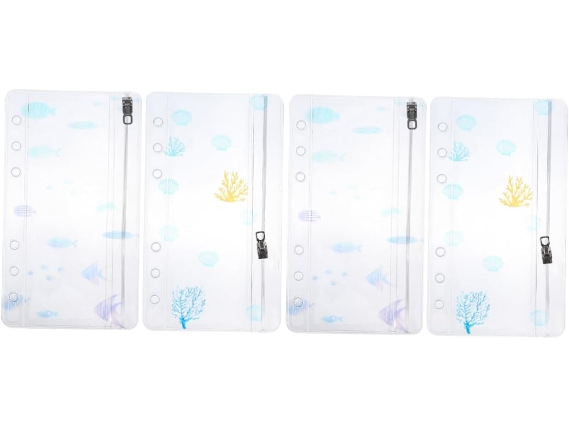 Bolsa Série 2 Com Porta Cartões E Bloco De Notas, Em Pvc, Acessório Para Scrapbooking, Transparente Gokoco