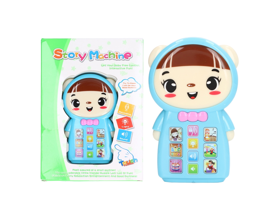 Rebe-brinquedo Telefone Móvel Infantil Com Contos, Música, Luzes E Canções Educativo Presente Para Crianças Azul