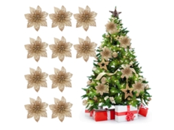 Laxiscreed Flores Artificiais De 10cm Reutilizáveis Para Decoração De Natal E Árvore