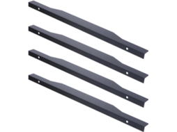 Puxador Embutido Happyyami De 400mm, Preto, Conjunto De 4 Peças Para Móveis E Armários, Sem Ranhuras, Com Bordas