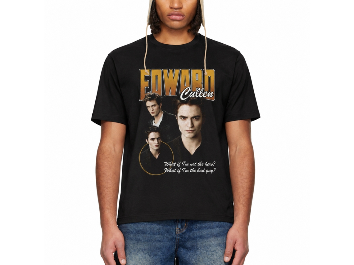 Rockinstone Twilight Movie Edward 3 Character Pose Black Adult T-shirt Size:xl