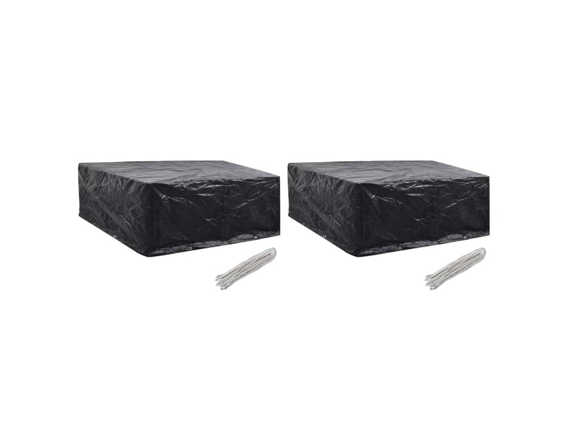 Vidaxl Capas Para Mobiliário De Jardim 2 Pcs 10 Ilhós 260x260x90 Cm
