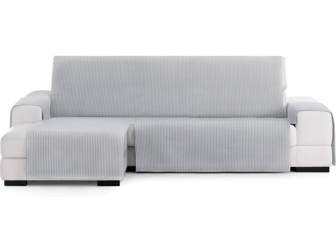 Capa de Sofá Chaise Longue TODOPARAMICASA Calma Cinzento (Braço Esquerdo - 290 cm)
