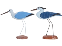 Kit de 2 Peças de Decoração de Parede em Madeira com Aves Marinhas, Decoração Mediterrânea, Decoração Marítima em CHABERLU