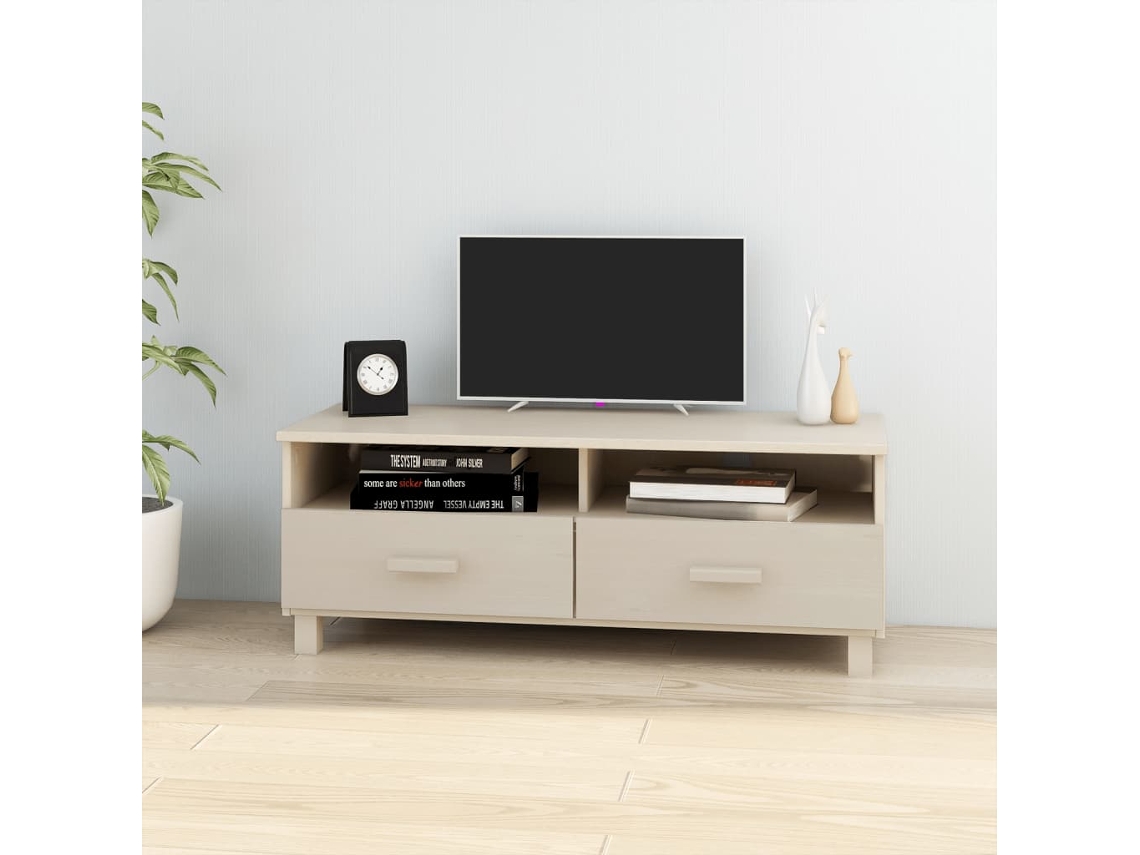 Vidaxl Móvel De Tv Hamar 106x40x40 Cm Pinho Maciço Castanho-mel