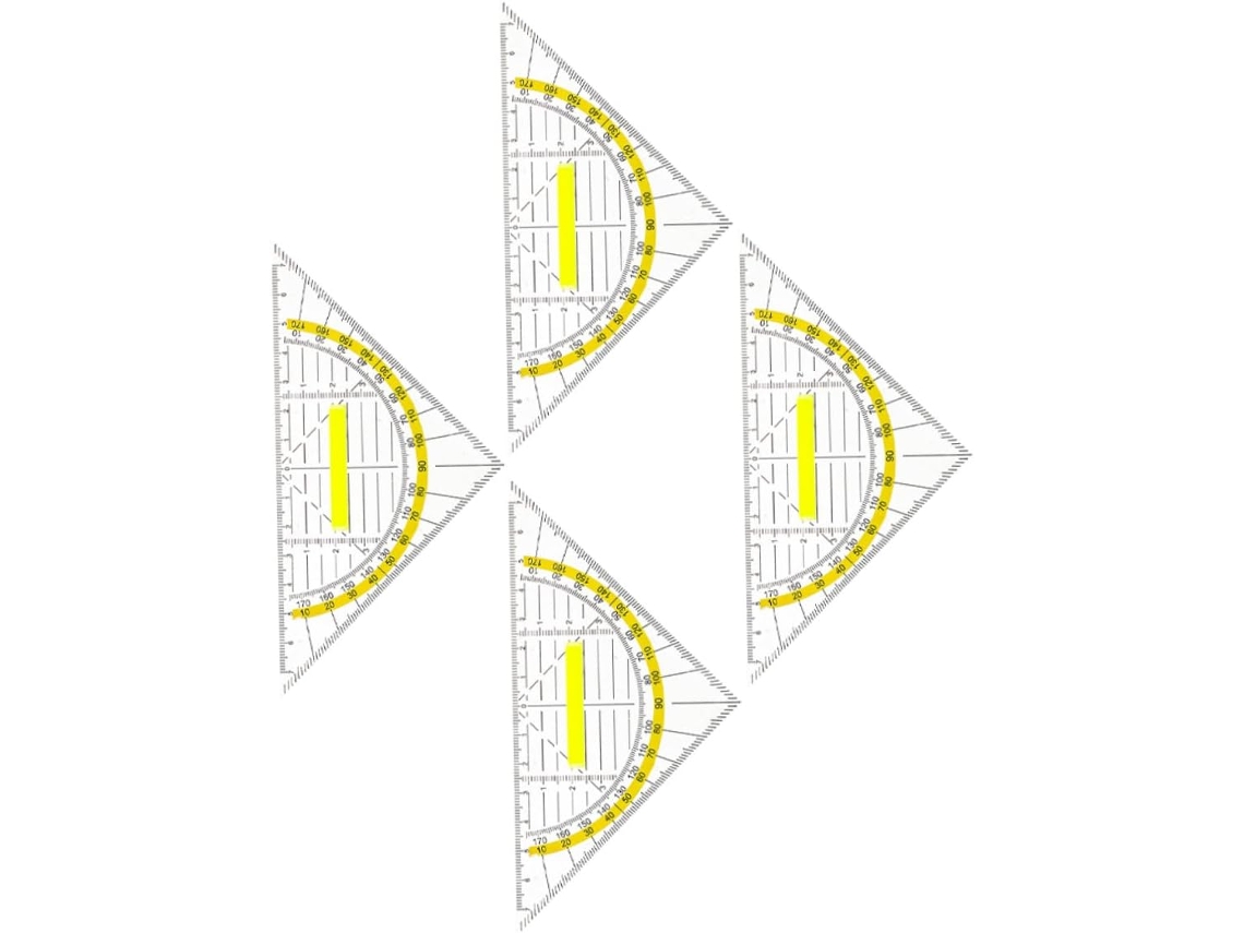 Conjunto de Transferência Transparente Nuobesty com 4 Peças, Cabo e Régua de Escala Geométrica para Desenho e Matemática.
