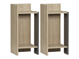 Mesa de Cabeceira S/MARCA moderna cinza, com prateleira aberta, kit 2 peças, 27x25x60cm