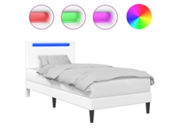 Vidaxl Estrutura Da Cama Branco 100 X 200 Cm Couro Sintético