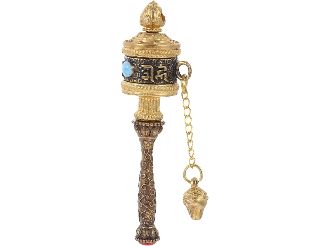 Roda De Oração Tibetana Artesanal Em Cobre, Com Manivela, Delicado Ornamento Religioso Para Decoraçã Gokoco
