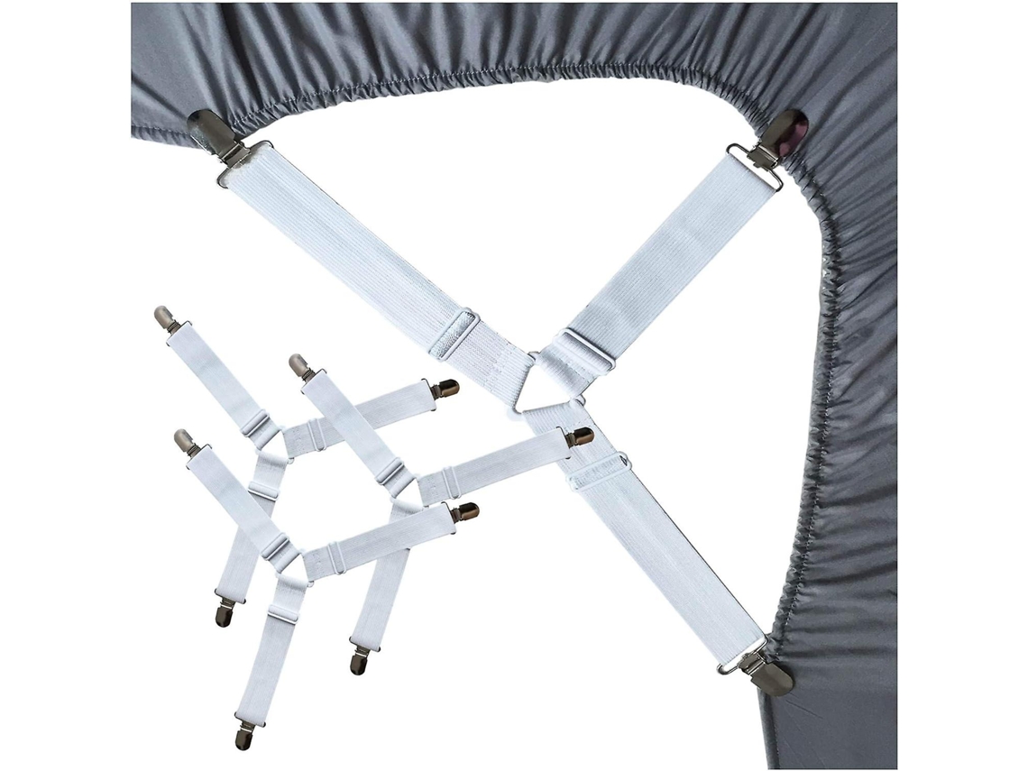 Lurelia Correias Para Lençol Ajustável Elástico Triângulo Resistente Colcha Colchão Cama Nylon Metal