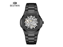 Relógio Esqueleto Luminoso Masculino Preto MDUG