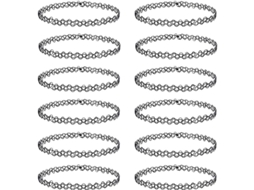 Conjunto de 12 Colares Choker Henna Tattoo Elásticos para Mulheres e Meninas Presente