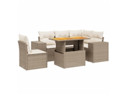 Garden Sofa Set, Garden Sofa Sets Vidaxl Bege Rattan / Vime (n/a)