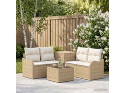 Vidaxl Conjunto De Sofás 6 Unid. Bege E Branco Creme