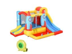 Castelo Inflável Com 2 Escorregadores, Cama Elástica E Piscina, Crianças 3+, Inflador E Bolsa, 330x265x185 cm, Multicor.