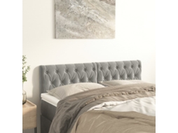 Cabecero de terciopelo de 2 piezas 72x7x78/88 cm gris claro