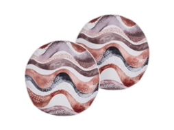 Conjunto De 2 Almofadas De Exterior Beliani Seborga De Poliéster Castanho 40x40x10