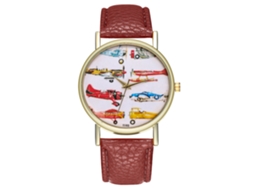 Reloj De Cuero De Mujer Y Hombre Zhoulianfa Quartz T193-a Avión Marrón