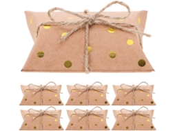 Caixas De Presente Pequenas Em Papel Kraft Cáqui Com Design Vintage Fáceis Transportar Perfeitas Para Festas, Casamentos